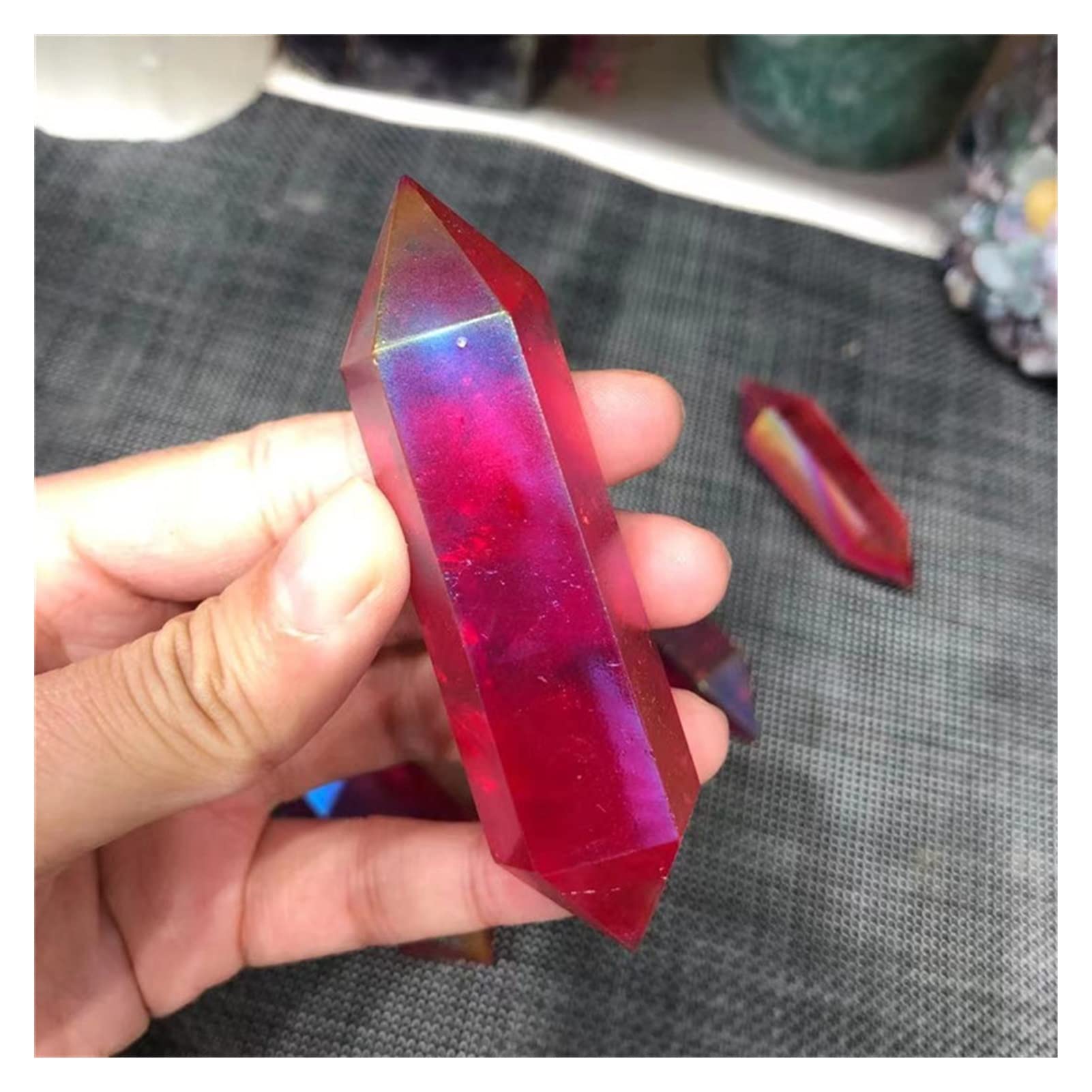 Amazon.co.jp: 天然水晶 天然クリアクォーツクリスタル六角形ダブル